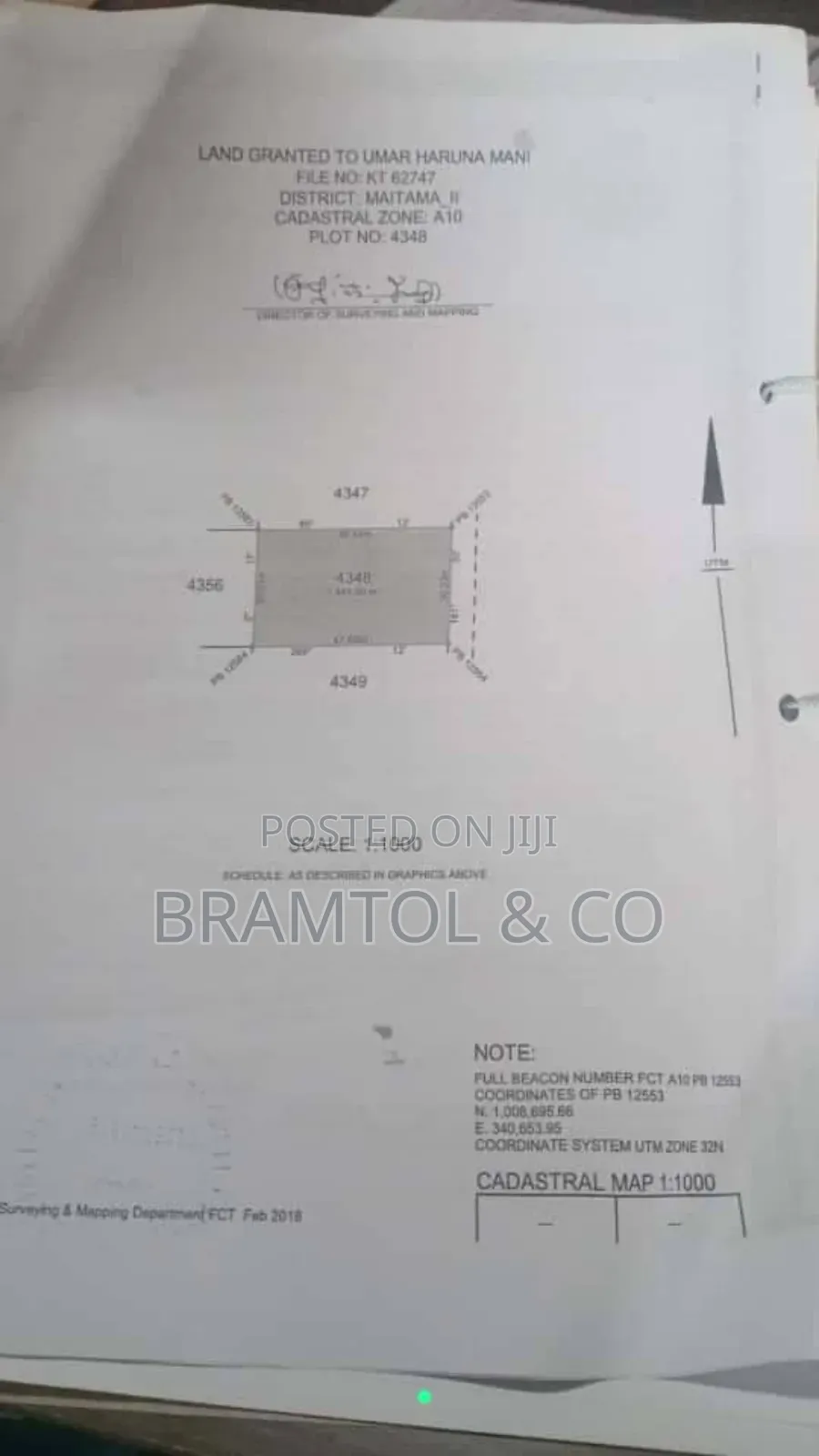 1400sqm Maitama 2 Plot, Handy Cofo in Maitama