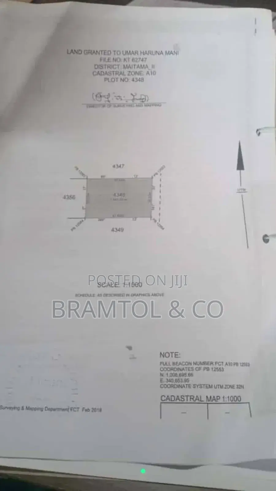 1400sqm Maitama 2 Plot, Handy Cofo in Maitama