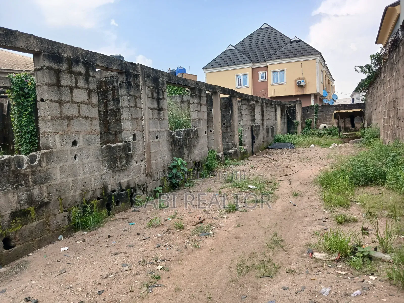 Standard Full Plot With Carcass Building Plus Cofo in a Calm Close in Alagbado