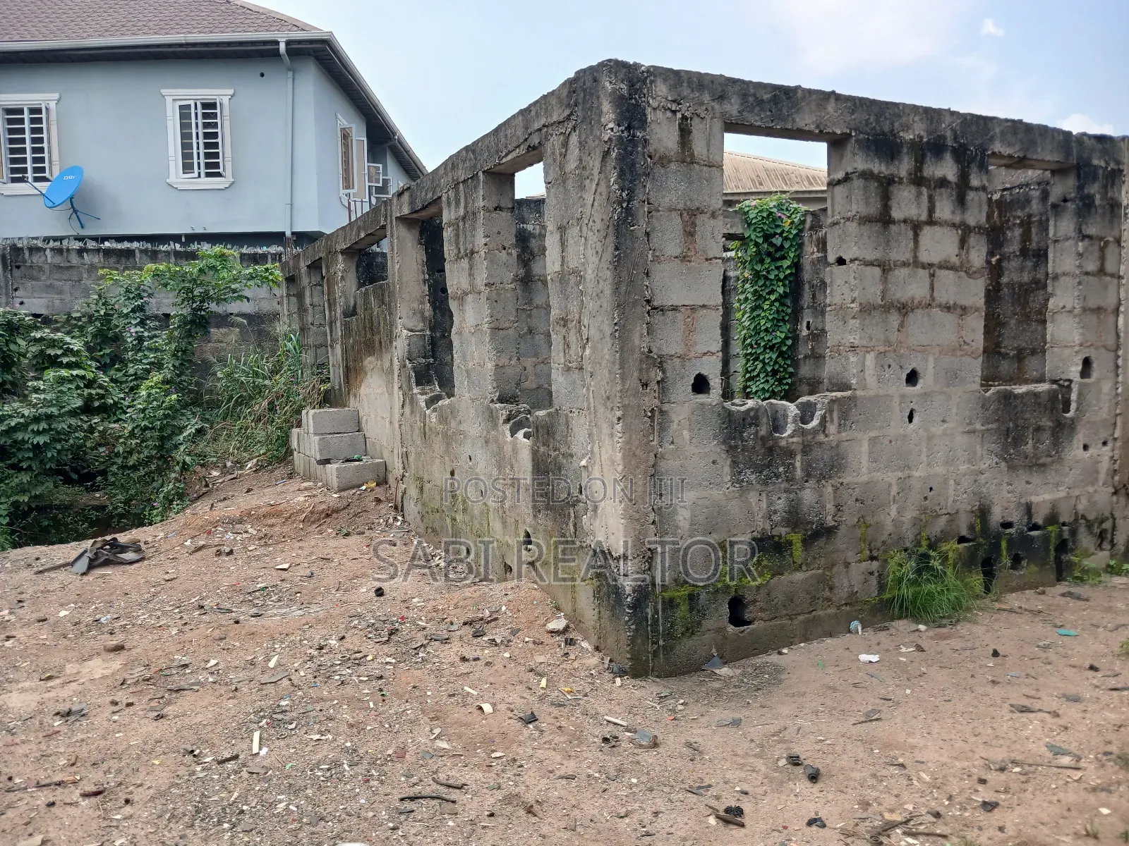 Standard Full Plot With Carcass Building Plus Cofo in a Calm Close in Alagbado