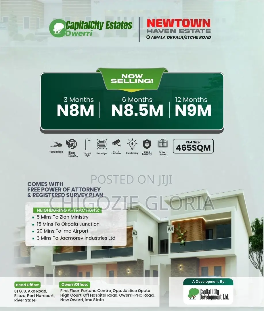 Plots of Land for Sale at Ngor Okpala Imo State Near Zion Ministry in Ngor-Okpala