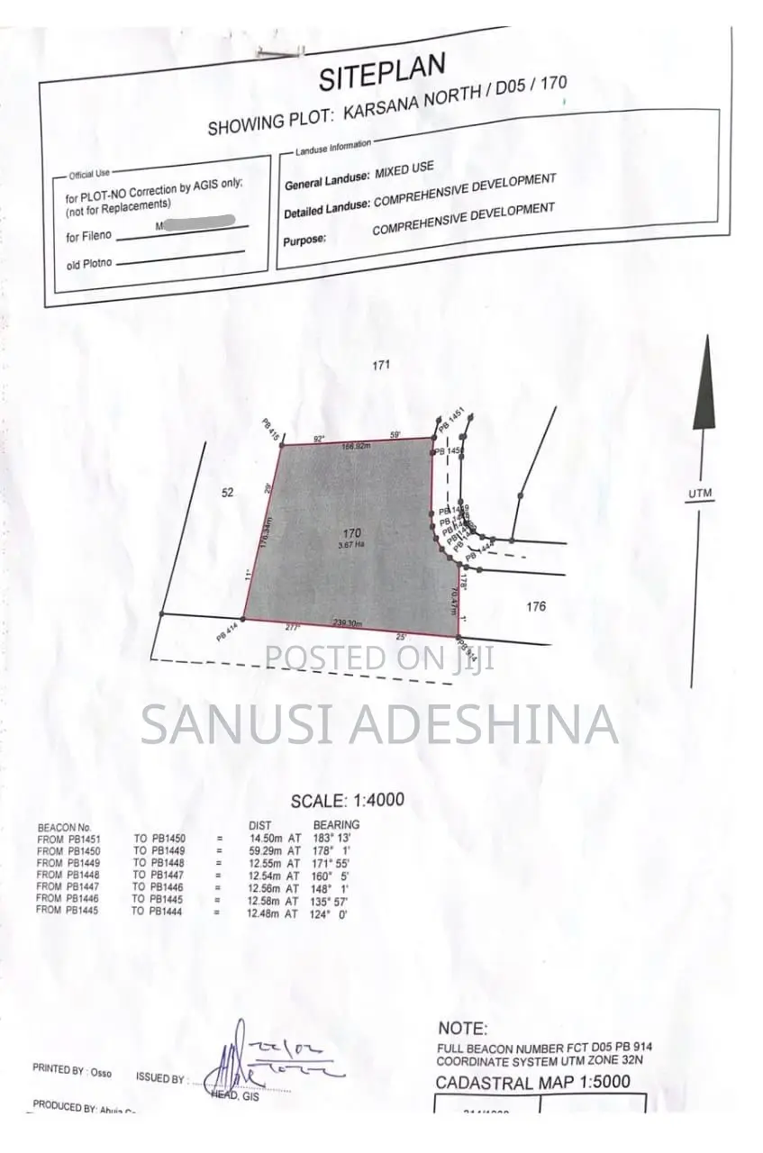 3 Hectares of Mixed Used at Karnasana North FCT Abuja Nig in Karsana