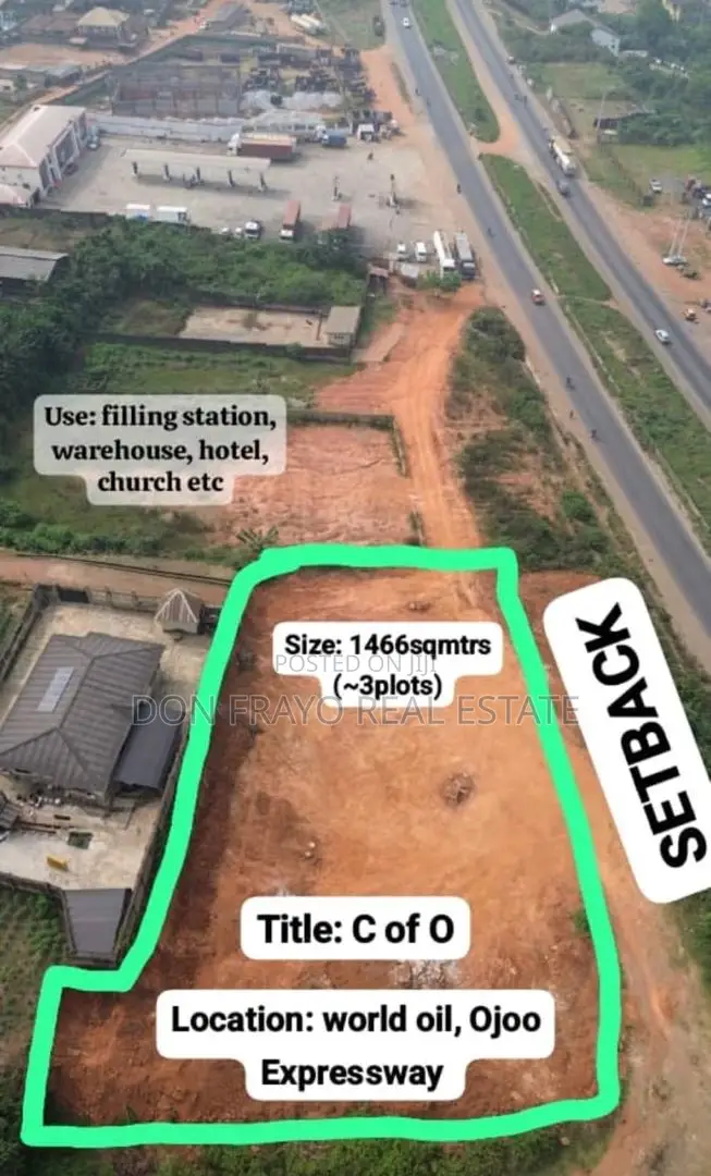 1466 SQM Commercial Land Facing Express Way for Sale at Ojoo / Moniya in Ojoo