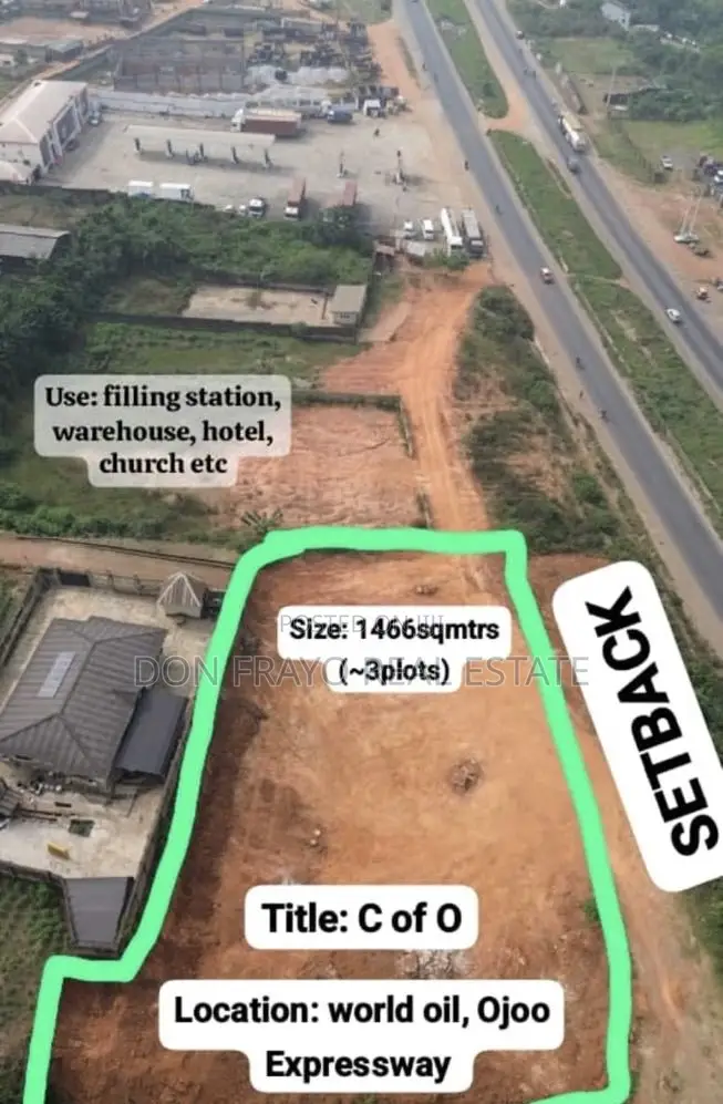1466 SQM Commercial Land Facing Express Way for Sale at Ojoo / Moniya in Ojoo