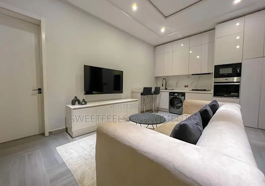 Cozy White 1 Bedroom Apartment With Ps5 in Ikate