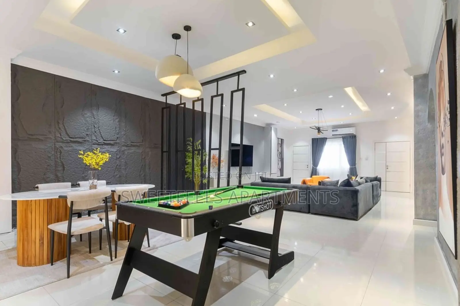Grey Heaven 3 Bedroom Apartment With Snooker Board And Pool in Lekki Expressway
