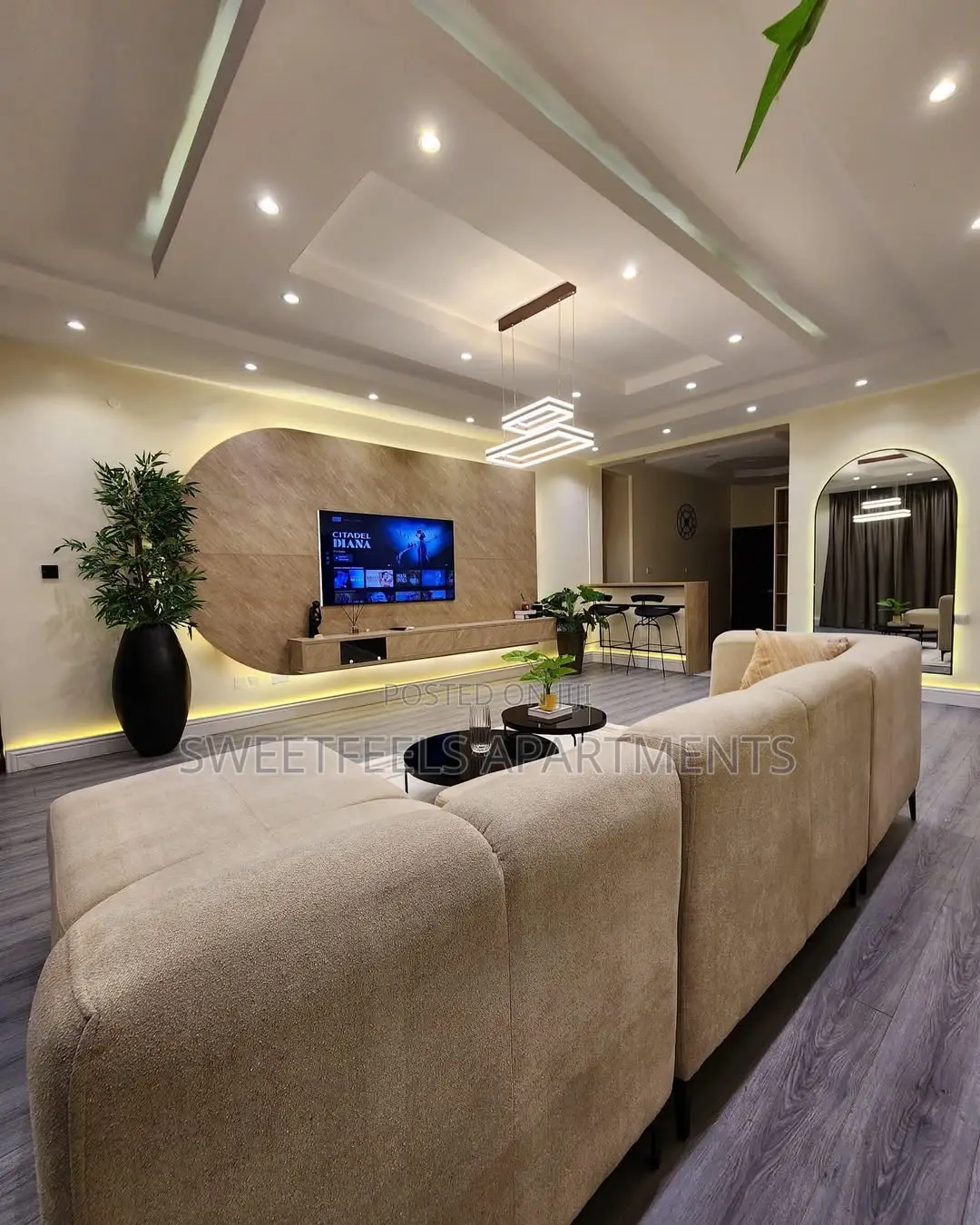 Beige Vibe Luxurious 3 Bedroom Apartment With Swimming Pool and Ps5 in Lekki Phase 1