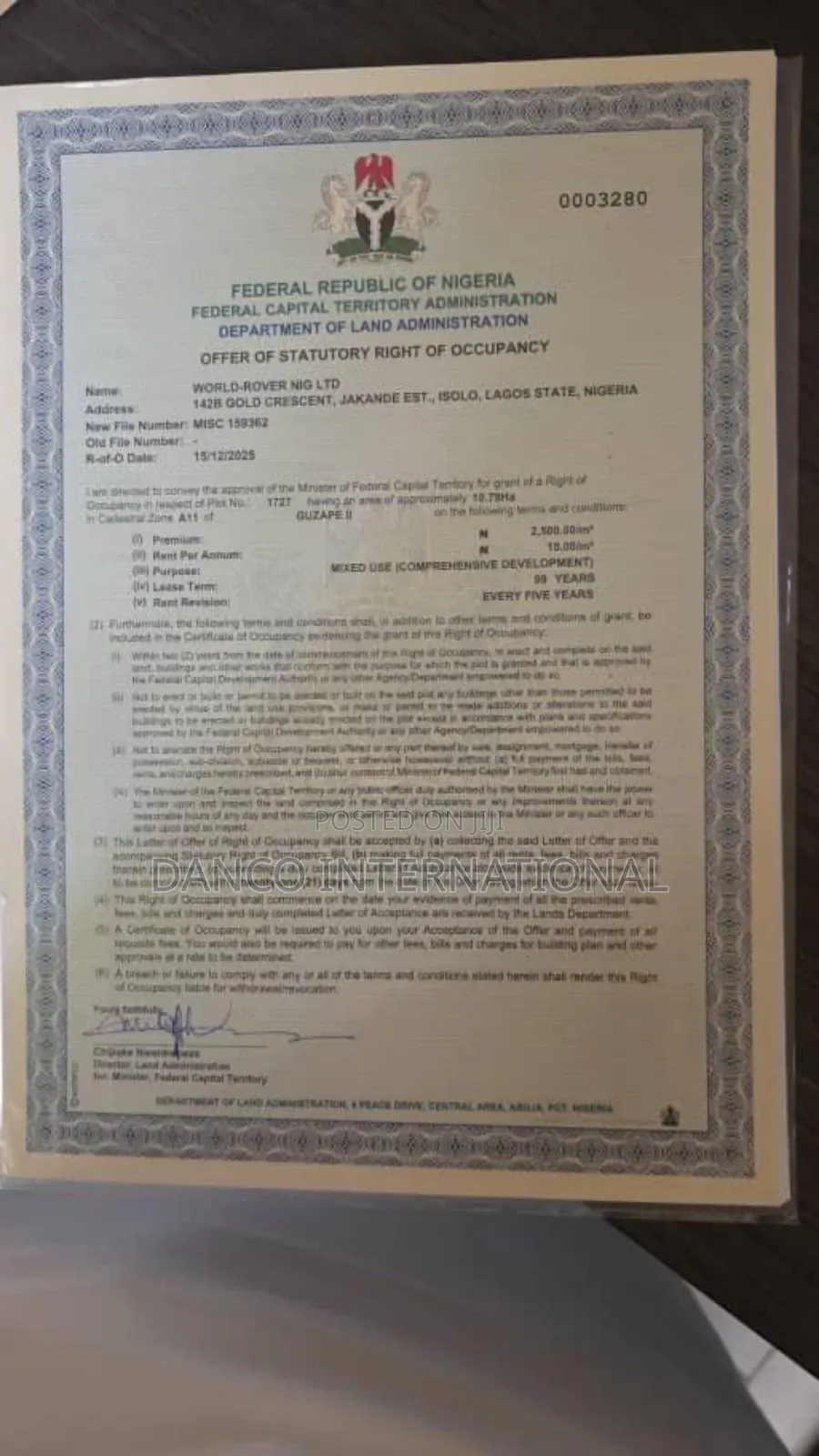 10ha Guzape 2 For Quick Sale. in Guzape District