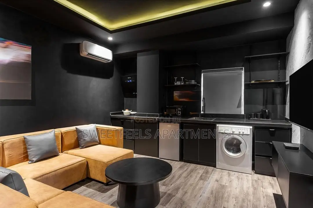 Newly Launched 1-Bedroom Apartment With a Dark / Zen Black Theme in Lekki Phase 1