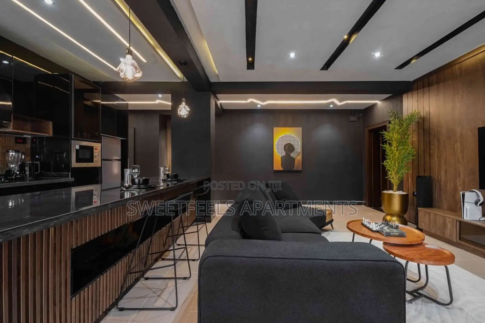 Dark Themed Cozy- 2 Bedroom Apartment in Ikoyi S.W