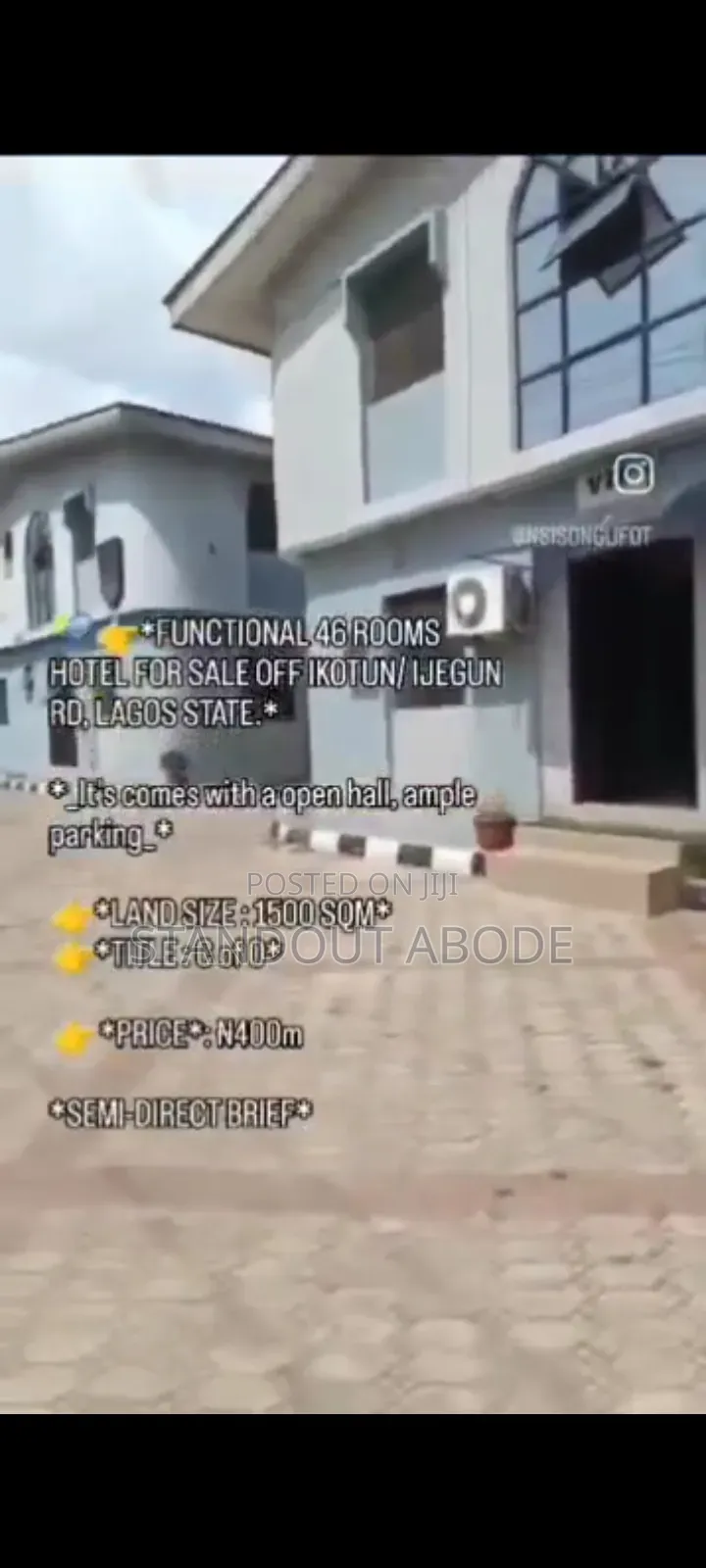 Functional 46 Rooms Hotel for Sale in Ijegun in Ijegun