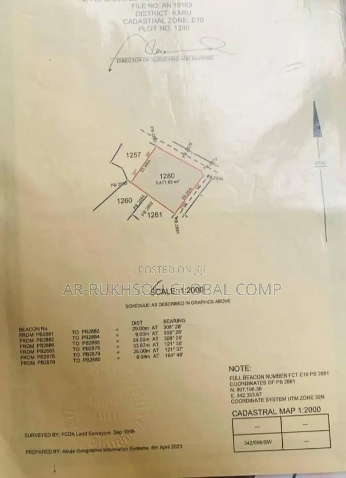 3,477m2 Residential Land in Karu on Tarred Road by Karu Bridge in Karu