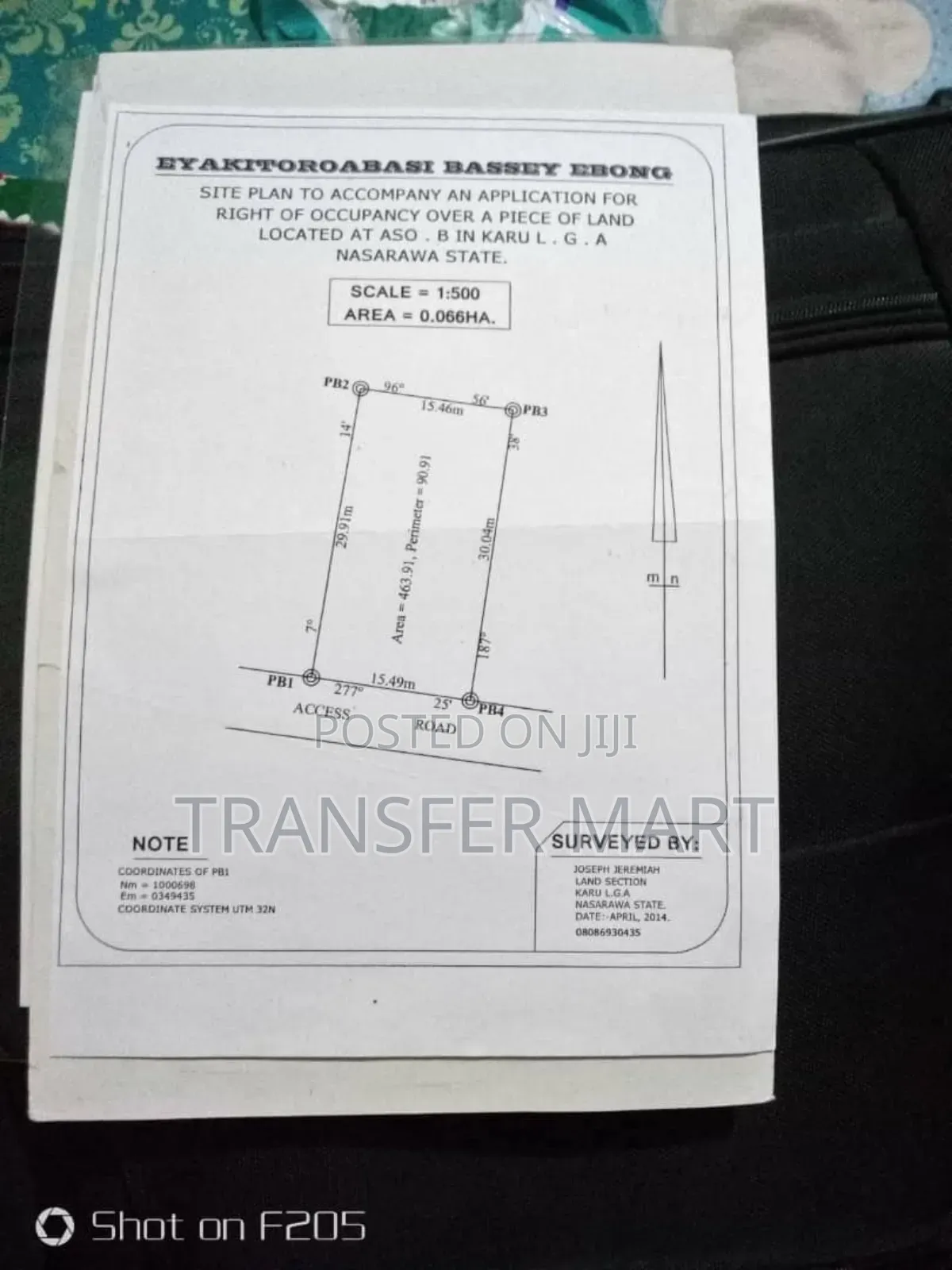 100/50 Plot of Land ; Residential Land. Type ; 465sqm. Square Metres in Karu