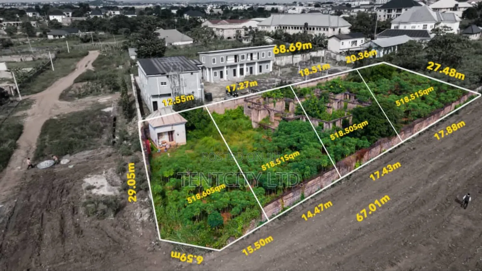 4 Plots (2227sqm) Corner at Emene Industrial Layout Enugu in Enugu