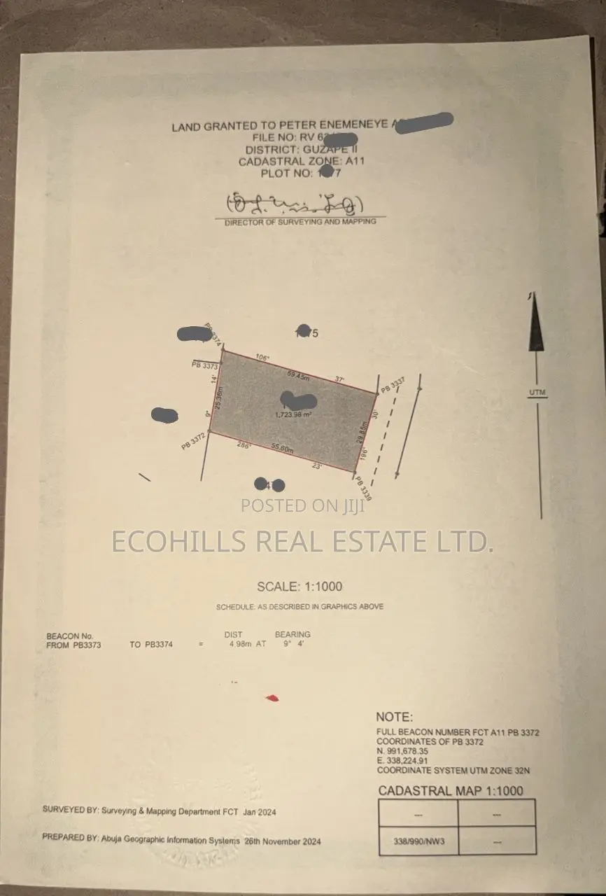 1700sqm Land for Sale in Guzape District