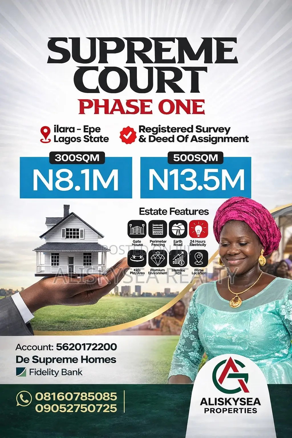 Land for Sale – Epe (Beside Augustine University, Ilara-Epe) in Epe