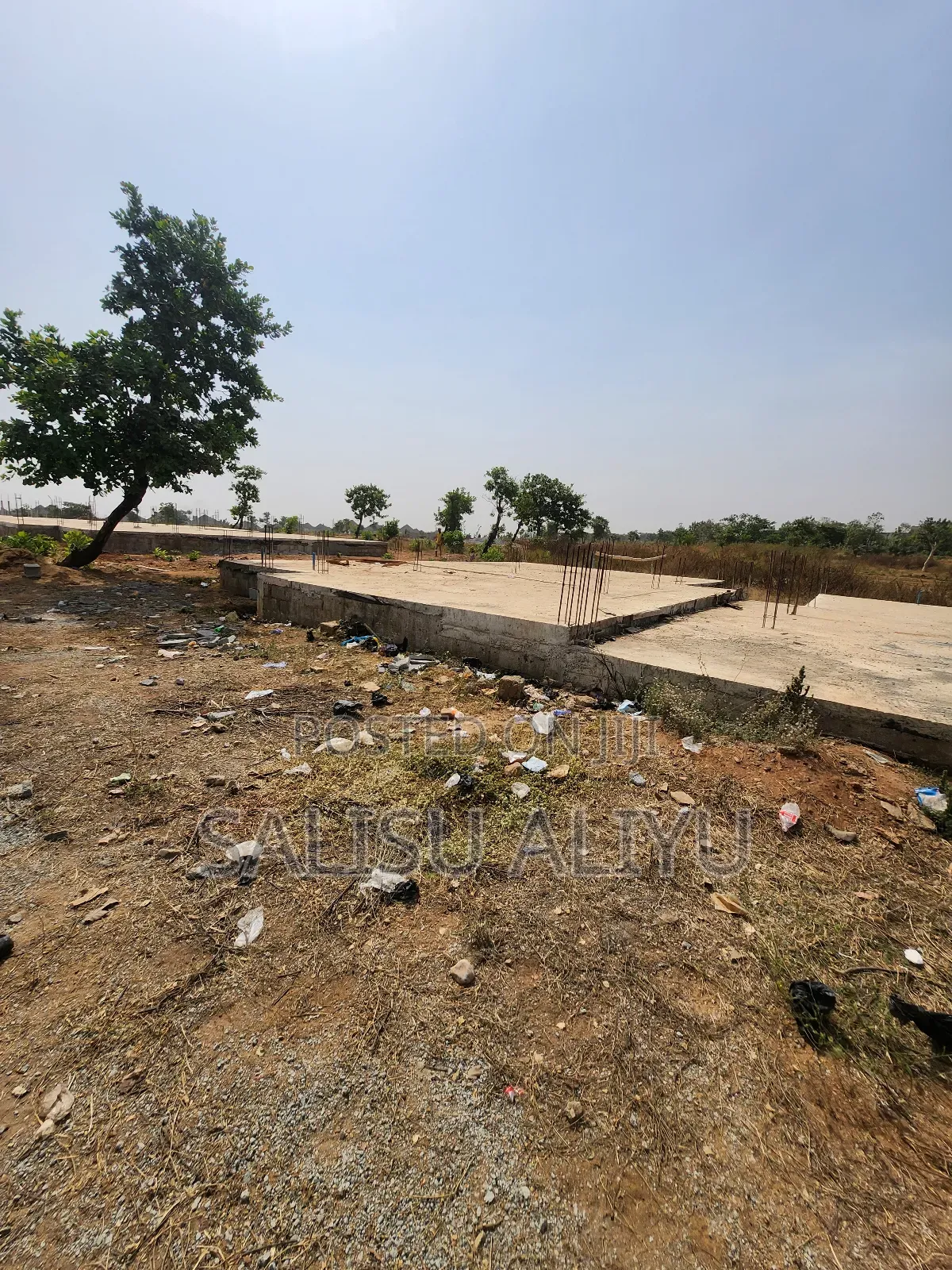 Semi-Detached Duplex Land With Dpc(Foundation Level), on a Tarred Road in Life Camp