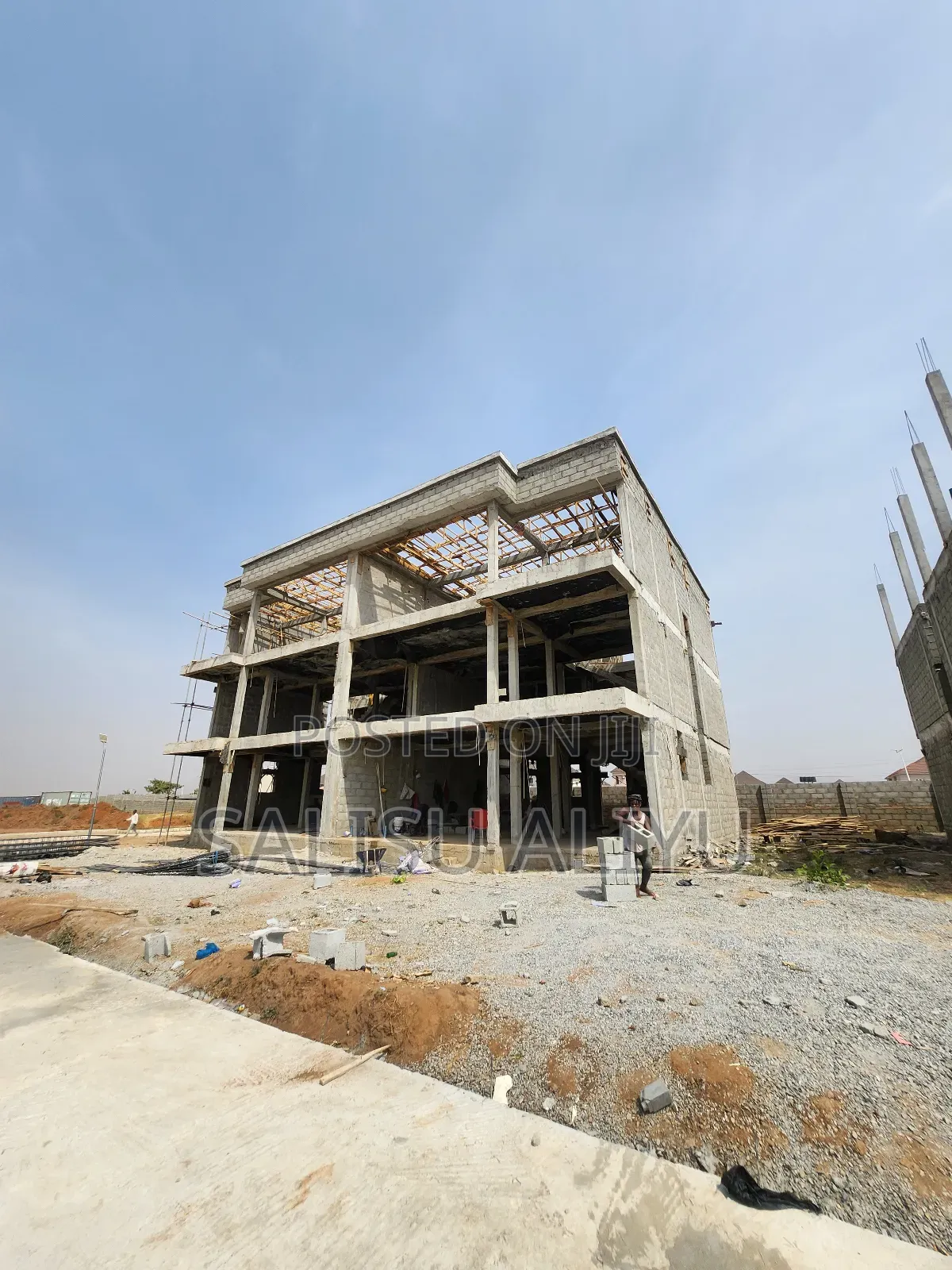 Semi-Detached Duplex Land With Dpc(Foundation Level), on a Tarred Road in Life Camp
