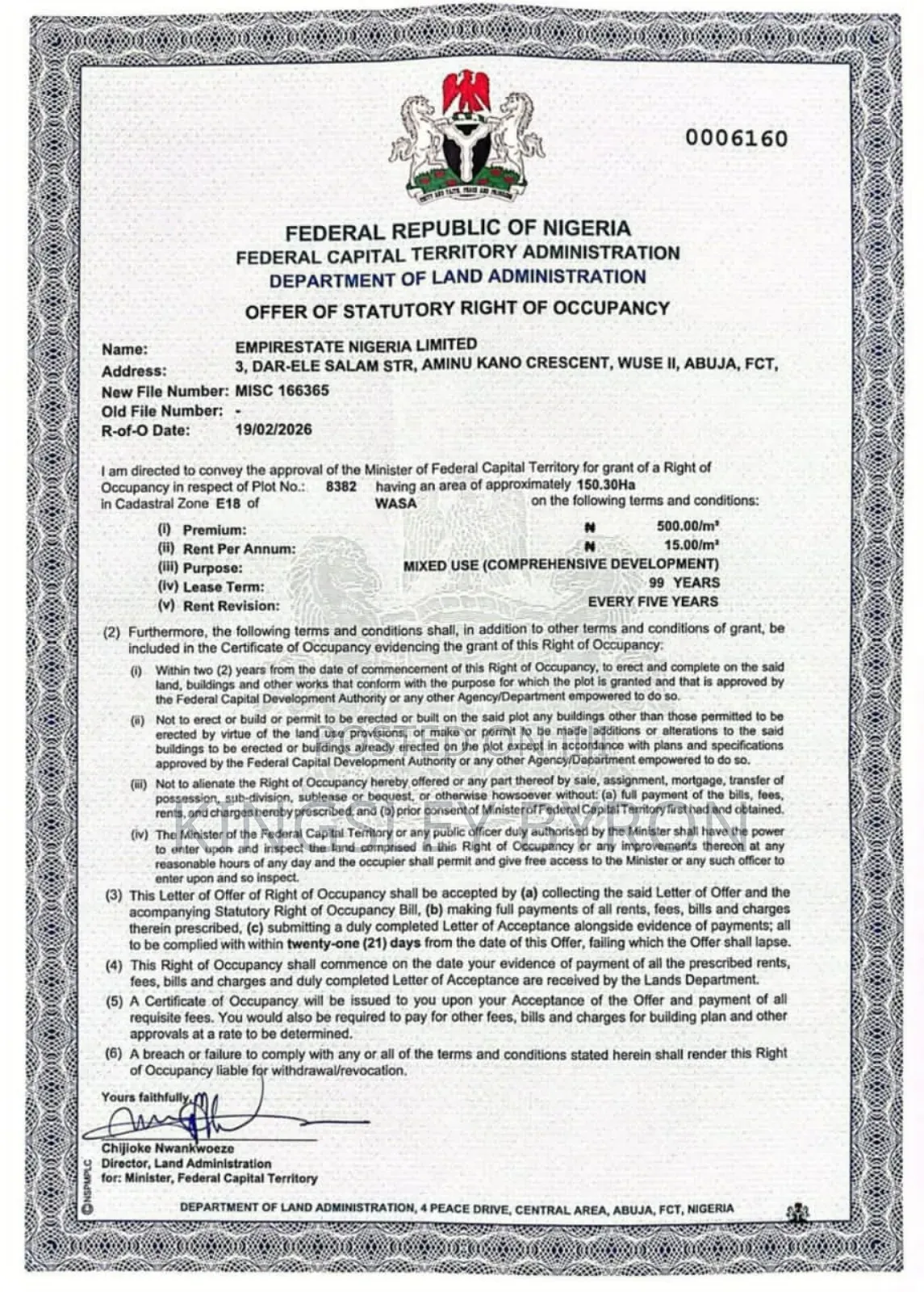 New Arrival*Plot 8382 Wasa, 150 Hectares, 25b* in Wasa