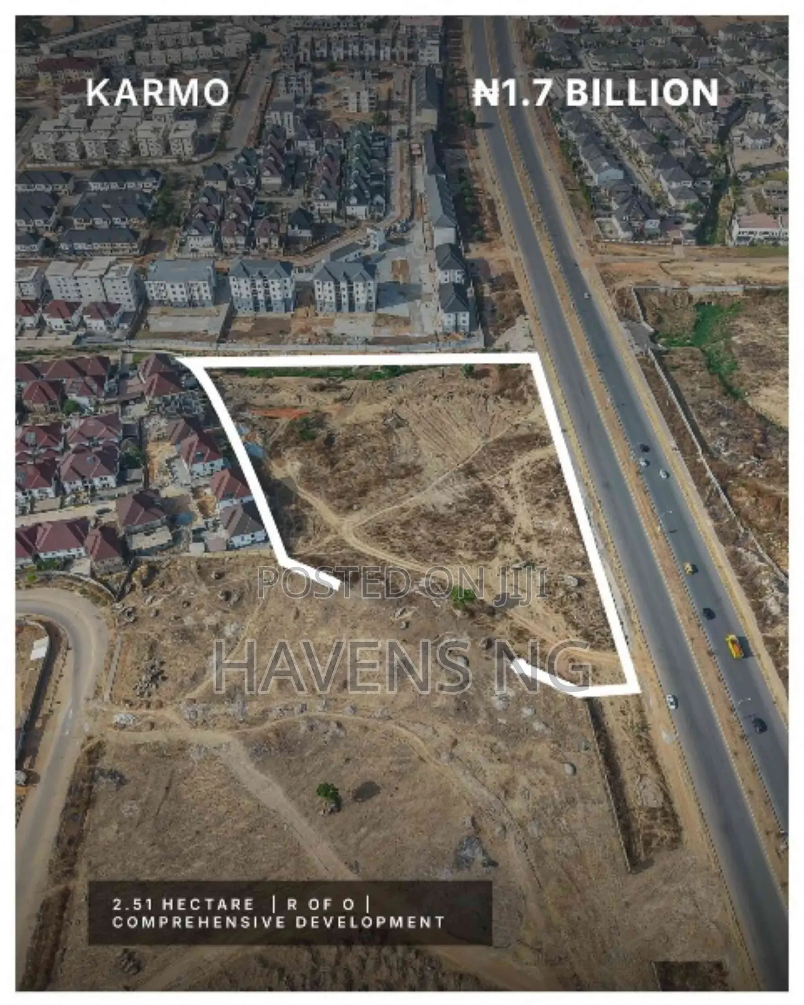 Karmo • 2.51 Hectares (25,100 Sqm) • ₦1.7 Billion • Rofo in Karmo