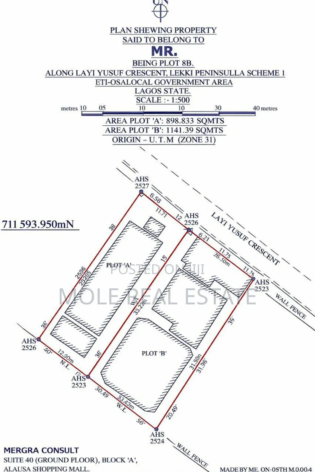 1141.39sqm Joint Venture ( Jv) Leki A in Lekki Phase 1