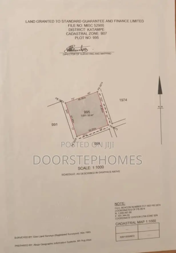 1561.30sqm Commercial Land for Sale in Katampe in Katampe (Main)