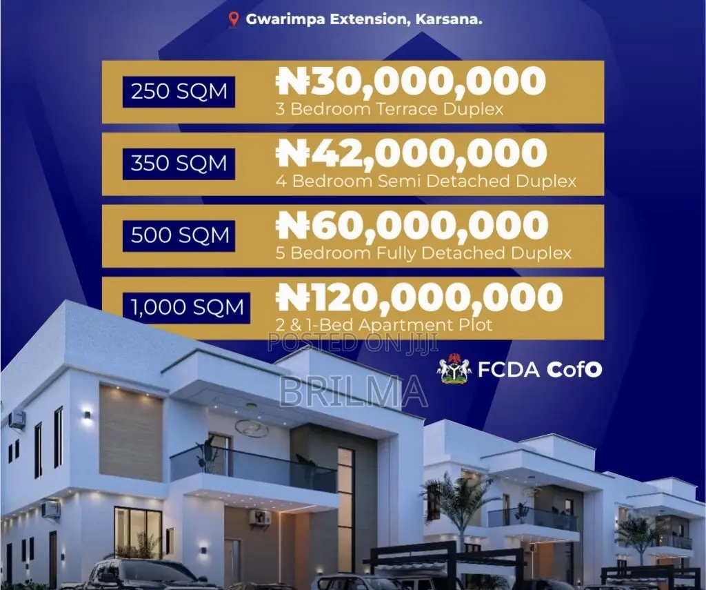 250 SQM (3 Bedroom Terrace) in Gwarinpa Extension in Karsana