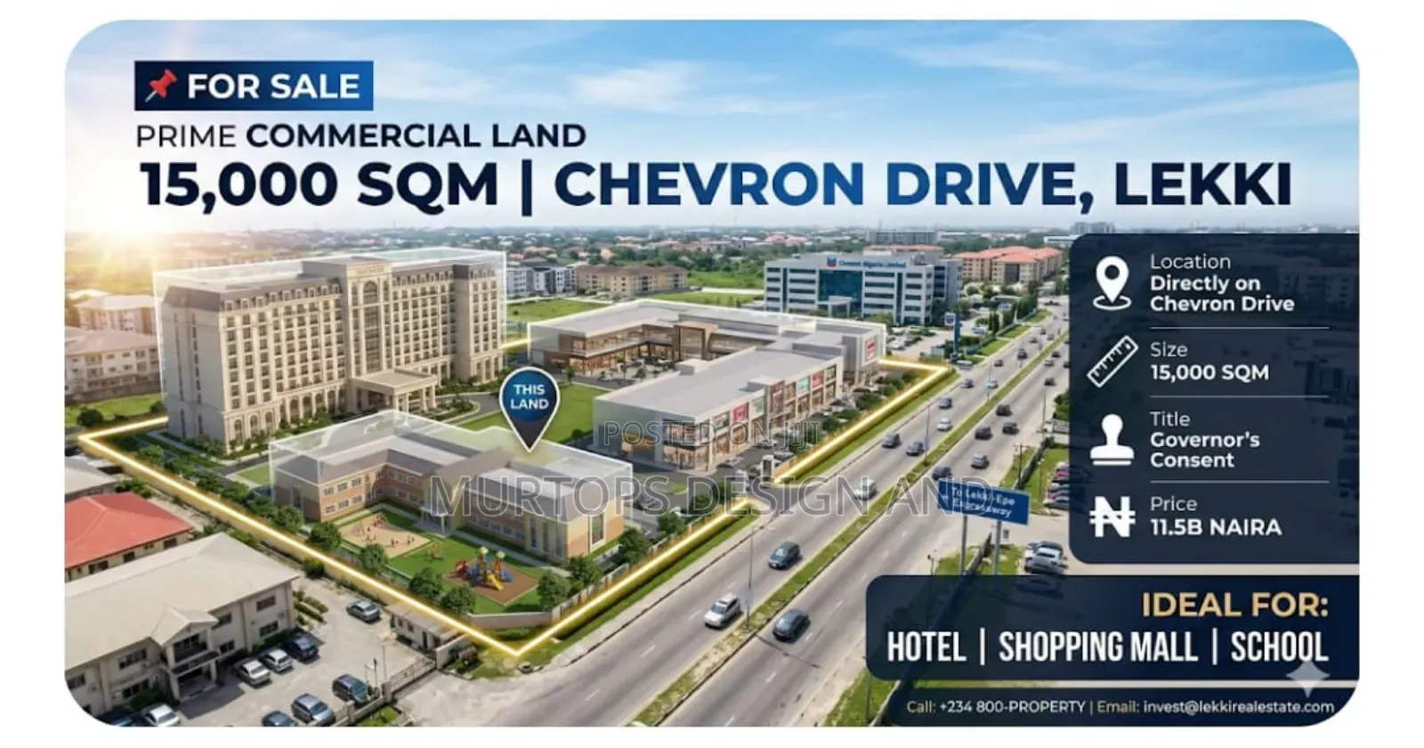 15,000sqm of Commercial Land at Chevron With Governor Concent in Chevron