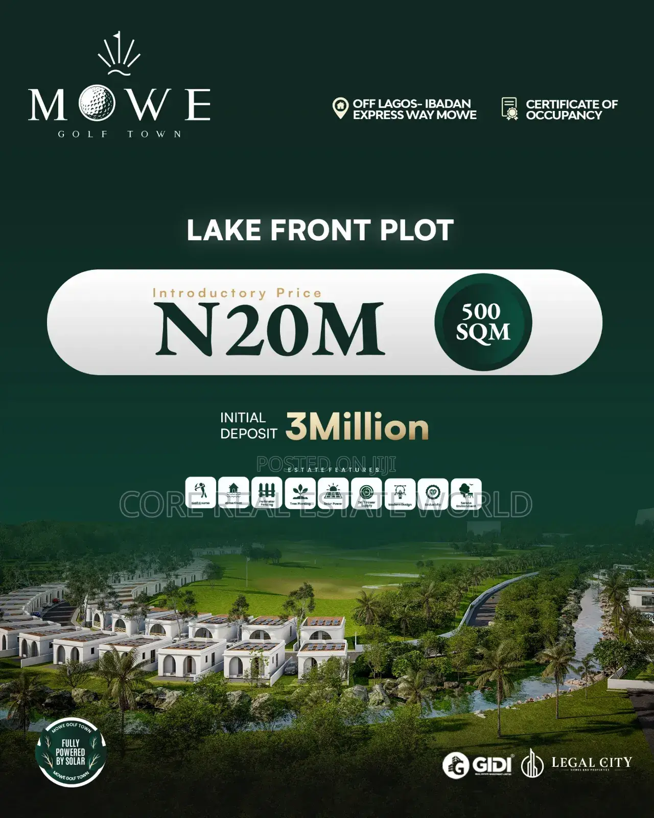 Mowe Golf Town With C of O in Obafemi-Owode