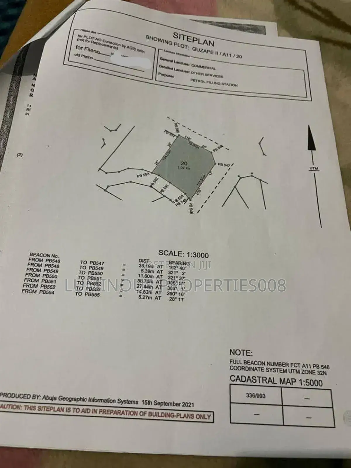 1.07hectares Commercial Land (Petrol Filling Station) Guzape Ii in Guzape District