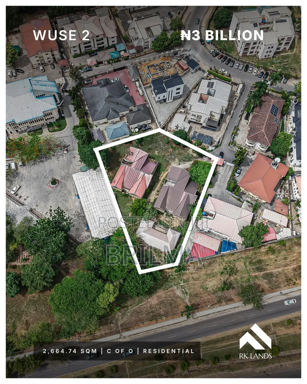 2664 SQM of Land in Wuse 2 for Sale in Wuse 2