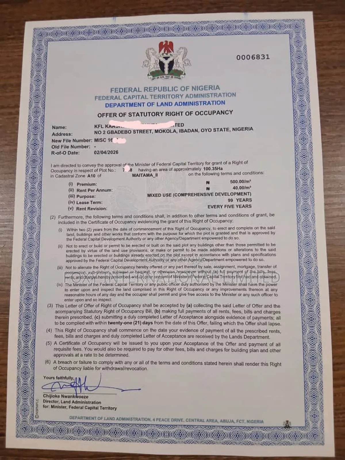 100 Hectares Land at Maitama2 in Maitama