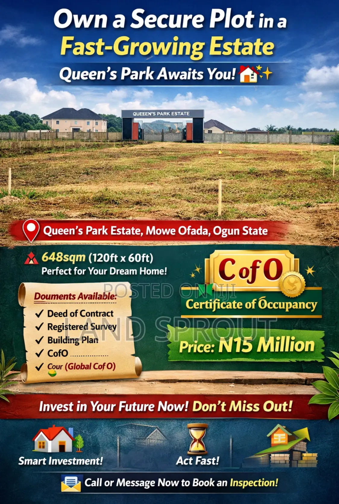 A Plot of Land for Sale at Queens Park Estate, Mowe-Ofada in Obafemi-Owode