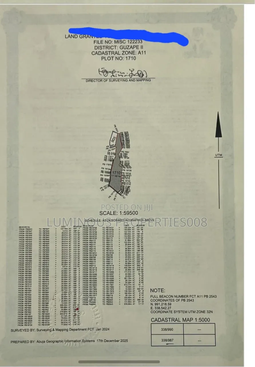 Mixed Use Land 50 Hectares Guzape 2 in Guzape District
