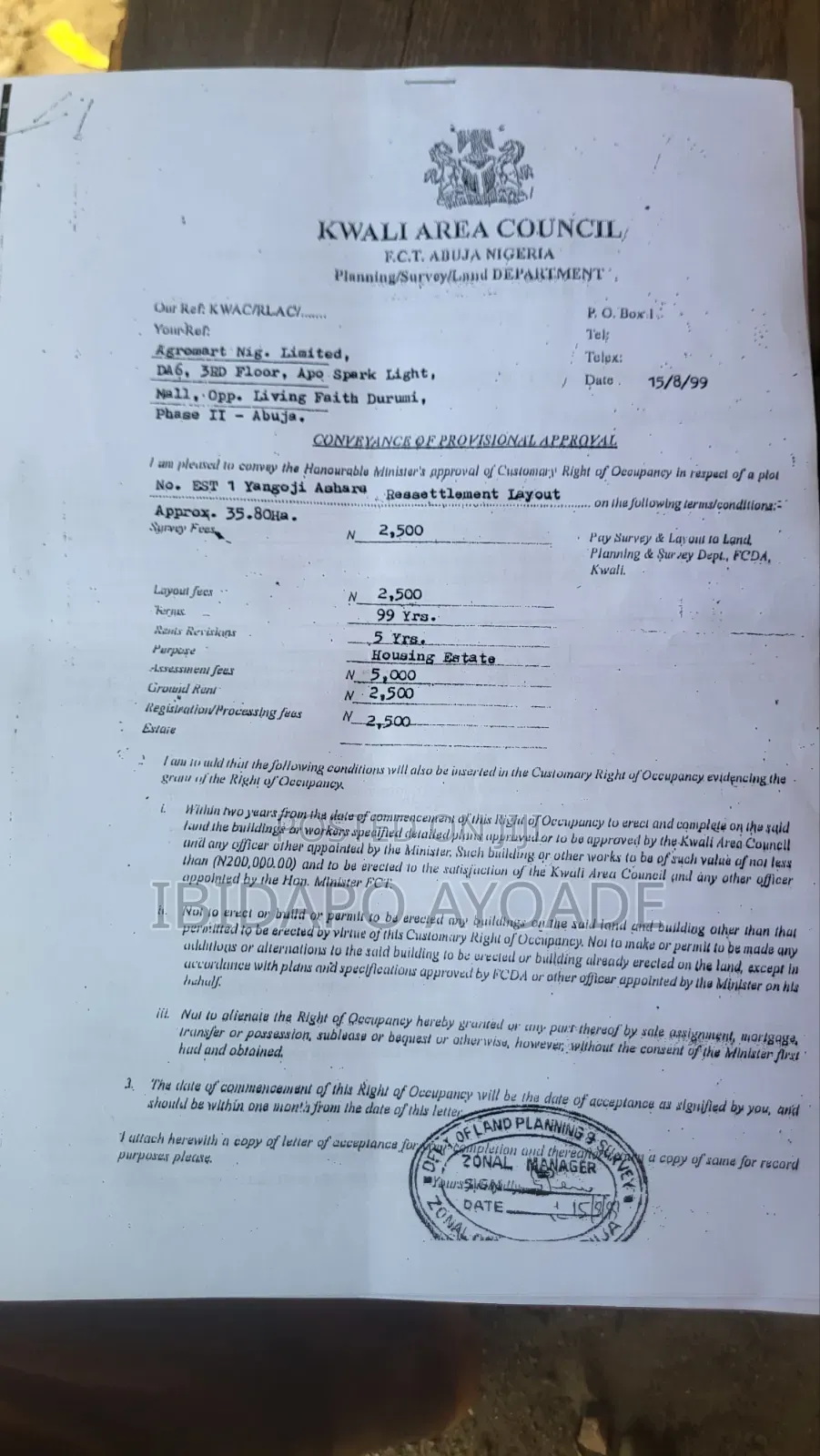 Hot 50 Hectares Housing Estate on Express Road Kwali in Kwali