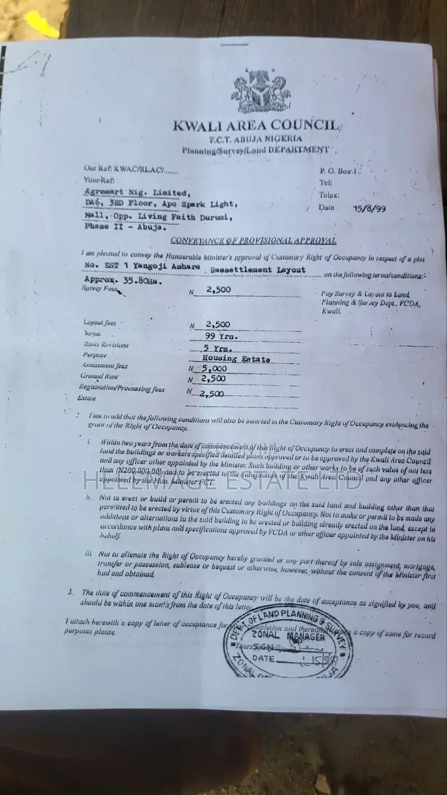 Hot 50 Hectares Housing Estate on Express Road Kwali in Kwali