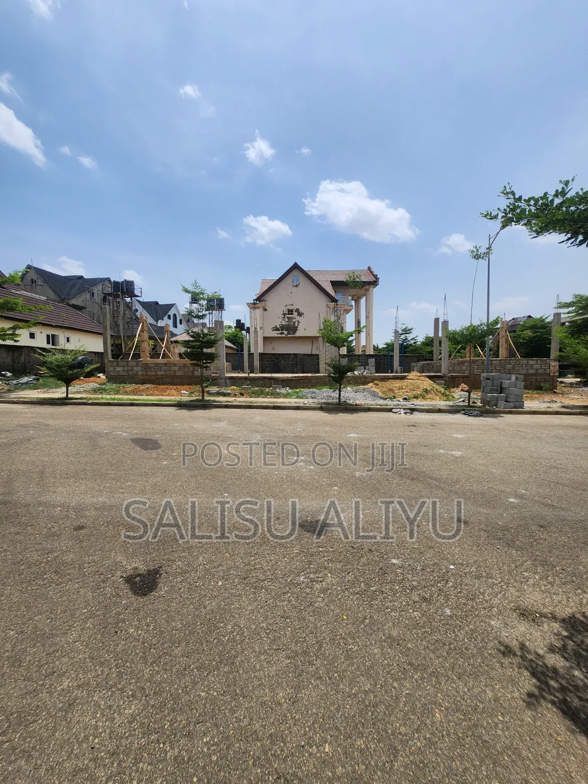 Twin Duplex Land at Foundation Level, Galadimawa Tarred Road. in Galadimawa