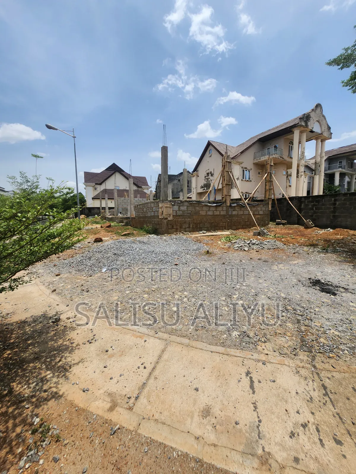 Twin Duplex Land at Foundation Level, Galadimawa Tarred Road. in Galadimawa