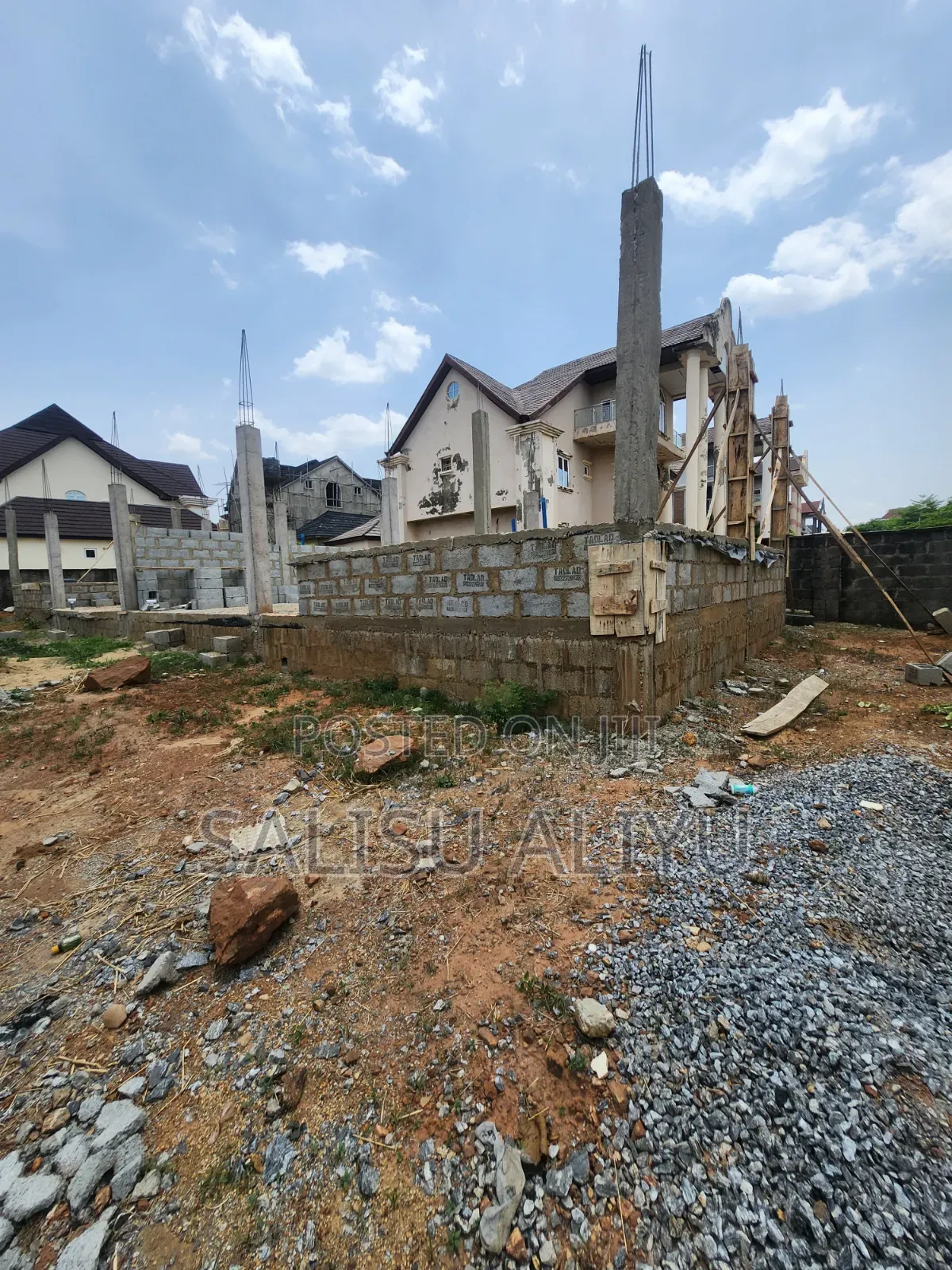 Twin Duplex Land at Foundation Level, Galadimawa Tarred Road. in Galadimawa