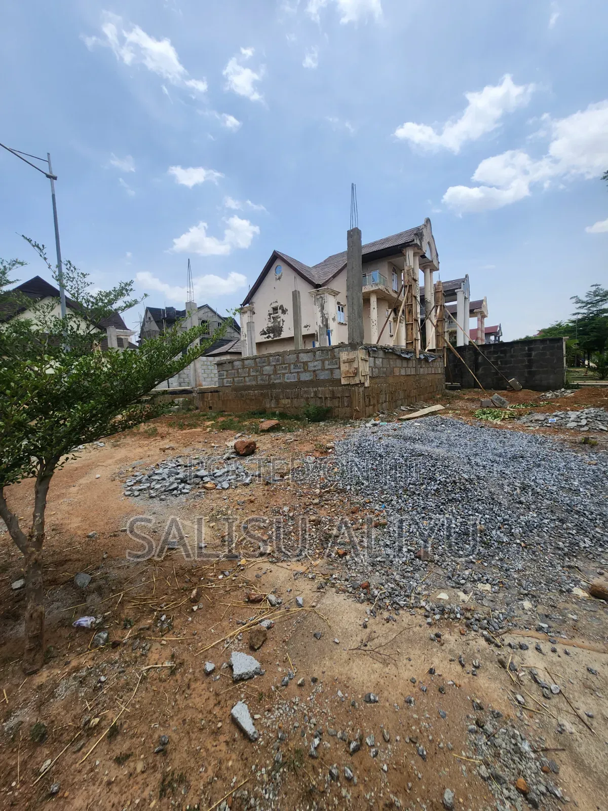 Twin Duplex Land at Foundation Level, Galadimawa Tarred Road. in Galadimawa