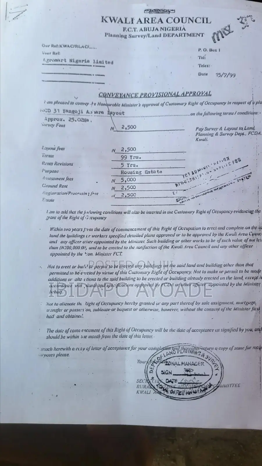 Hot 50 Hectares Housing Estate on Express Road Kwali in Kwali