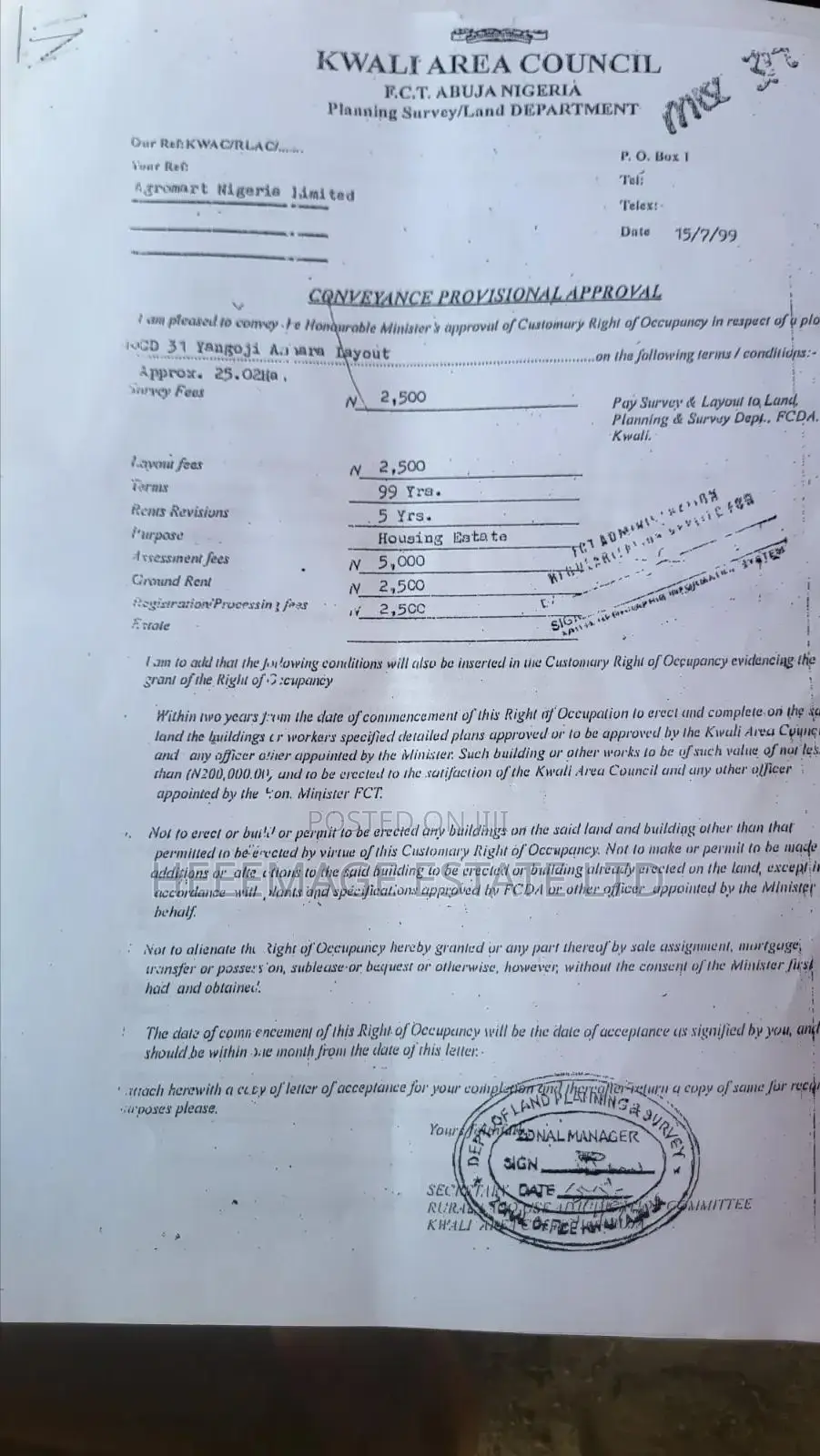 Hot 50 Hectares Housing Estate on Express Road Kwali in Kwali