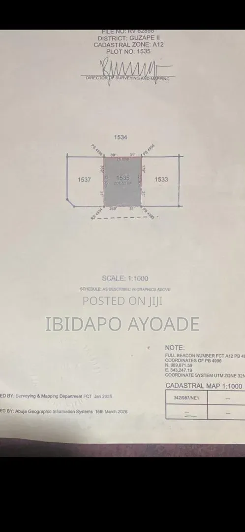 800sqm Plot of Land in Guzape Ii in Guzape District