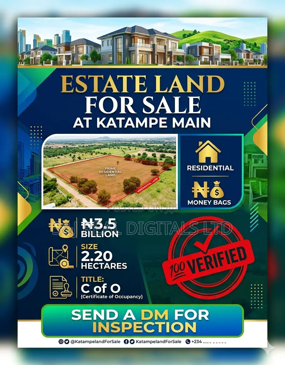 2.2 Hectares Estate Land for Sale in Katampe (Main)