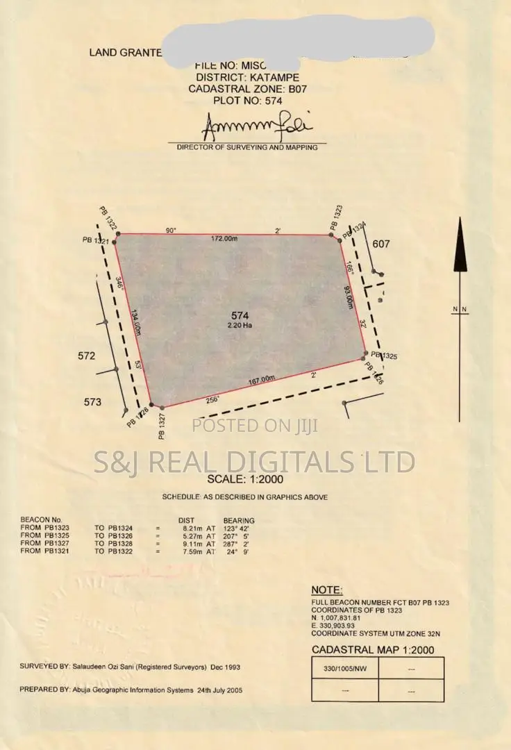 2.2 Hectares Estate Land for Sale in Katampe (Main)