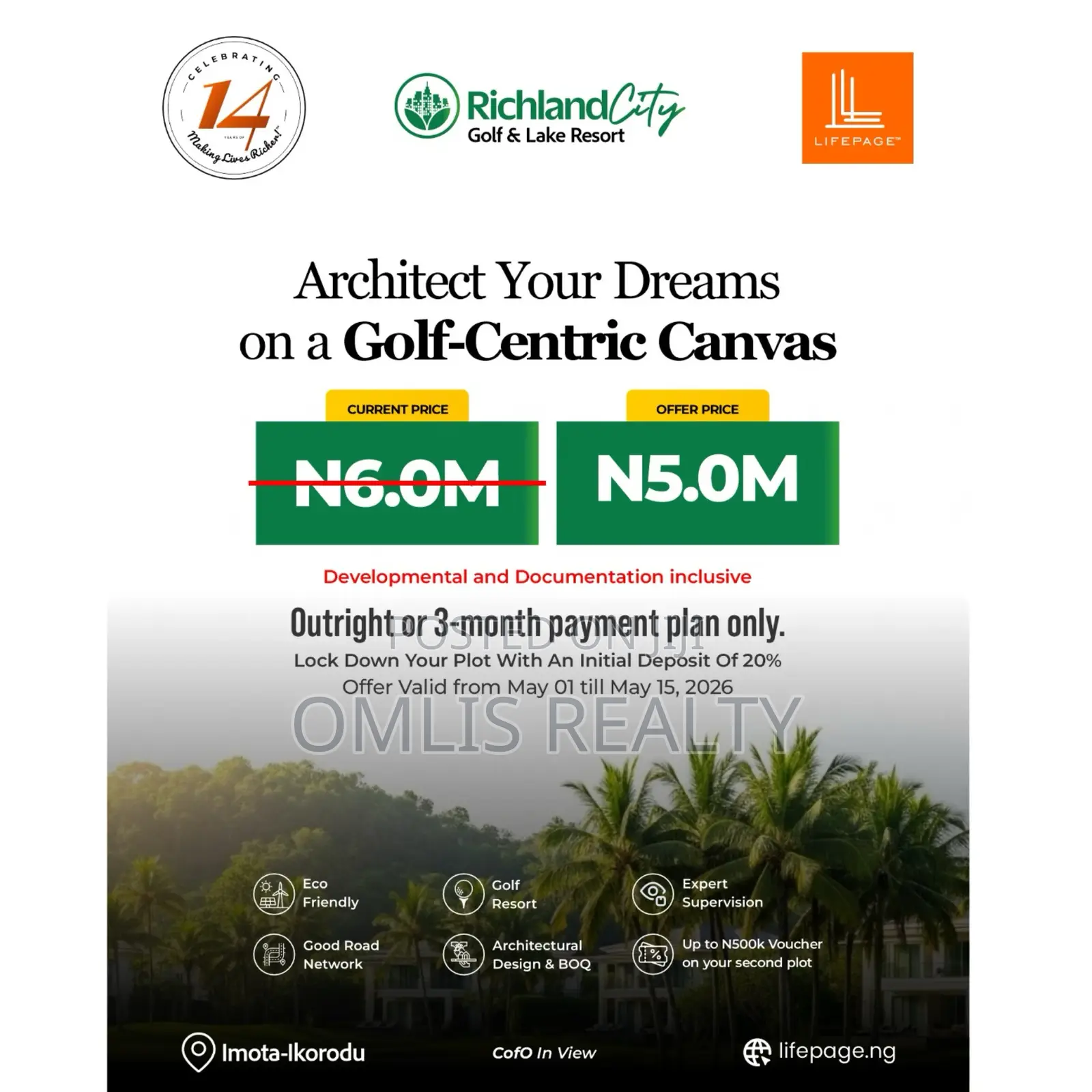 Lands for Sale at Richland City Golf and Lake Resort, Imota-Ikorodu in Ogun State