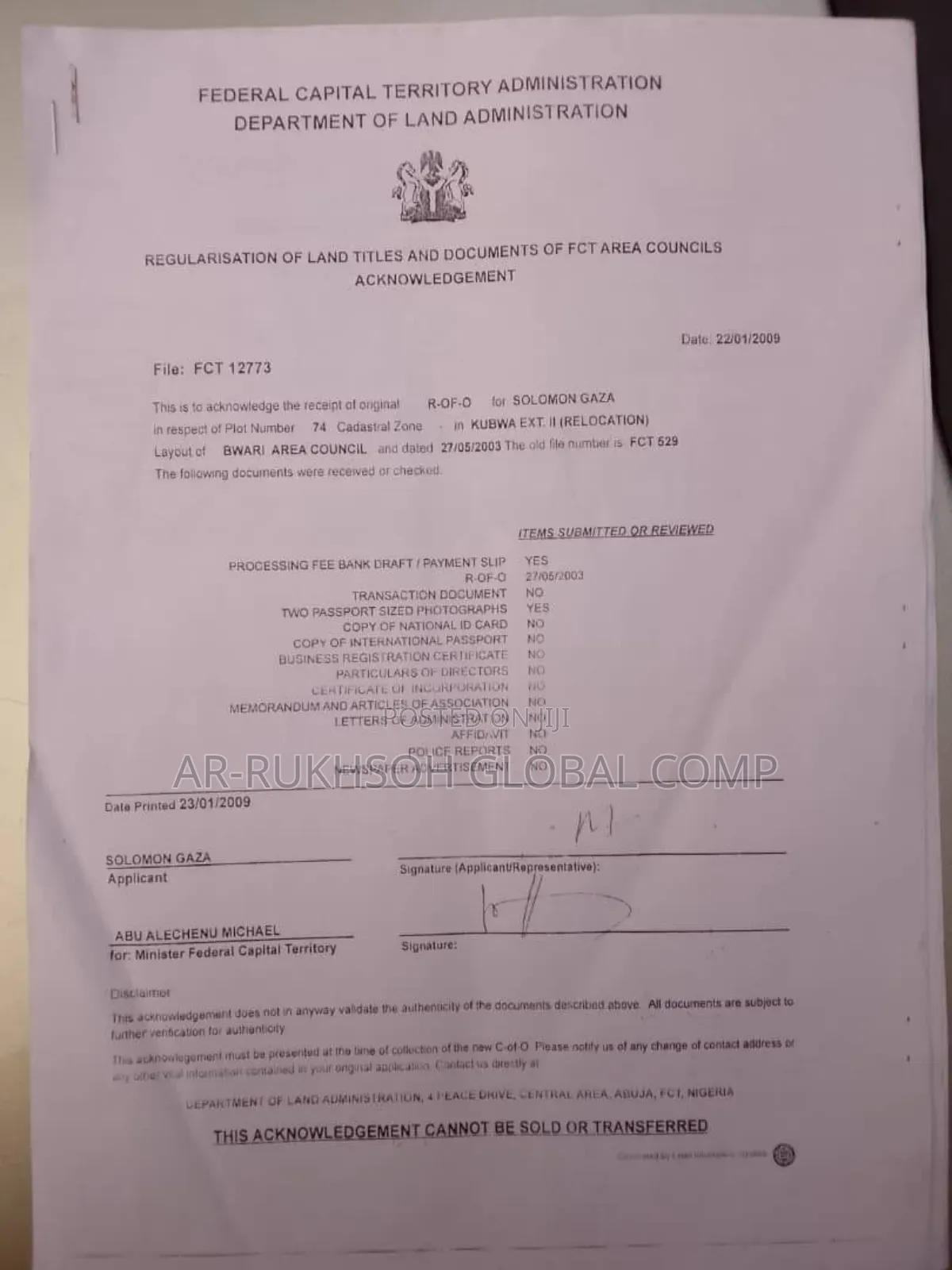 1000m2 Residential Land Kubwa Arab Road Price: 30million Naira in Kubwa