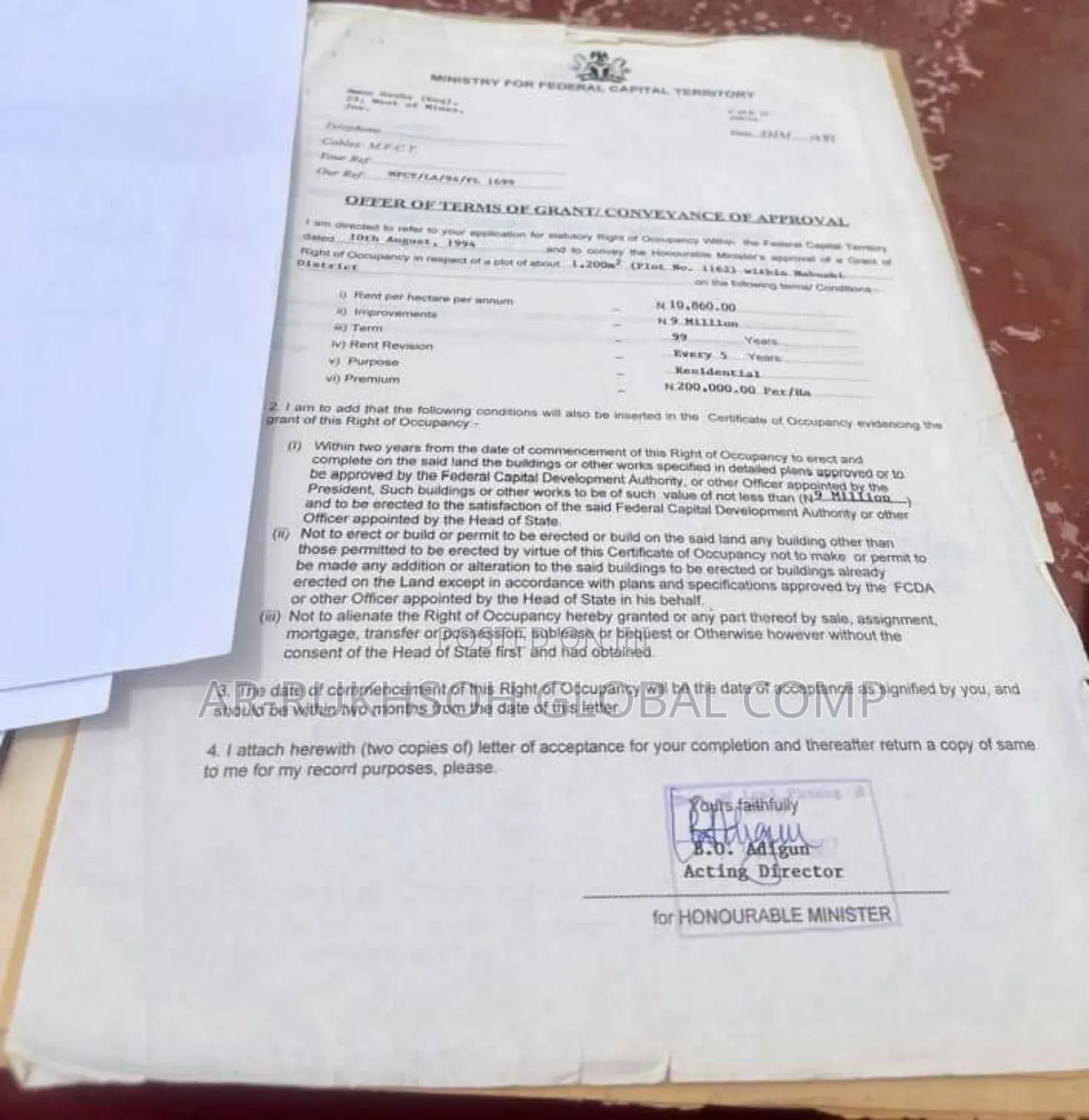 Quick Sales: Plot of Land for Sale: Land Size:1851sqm in Mabushi