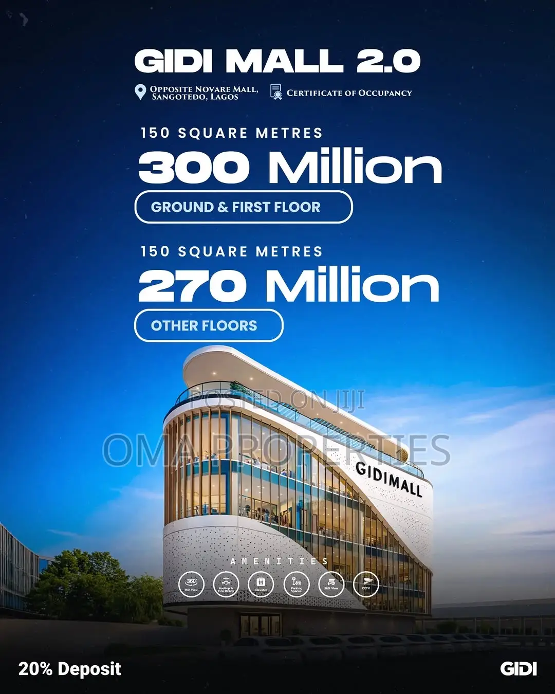 Own a Shop at Gidi Mall 2.0 Opposite Shoprite | 20% Initial Deposit in Sangotedo