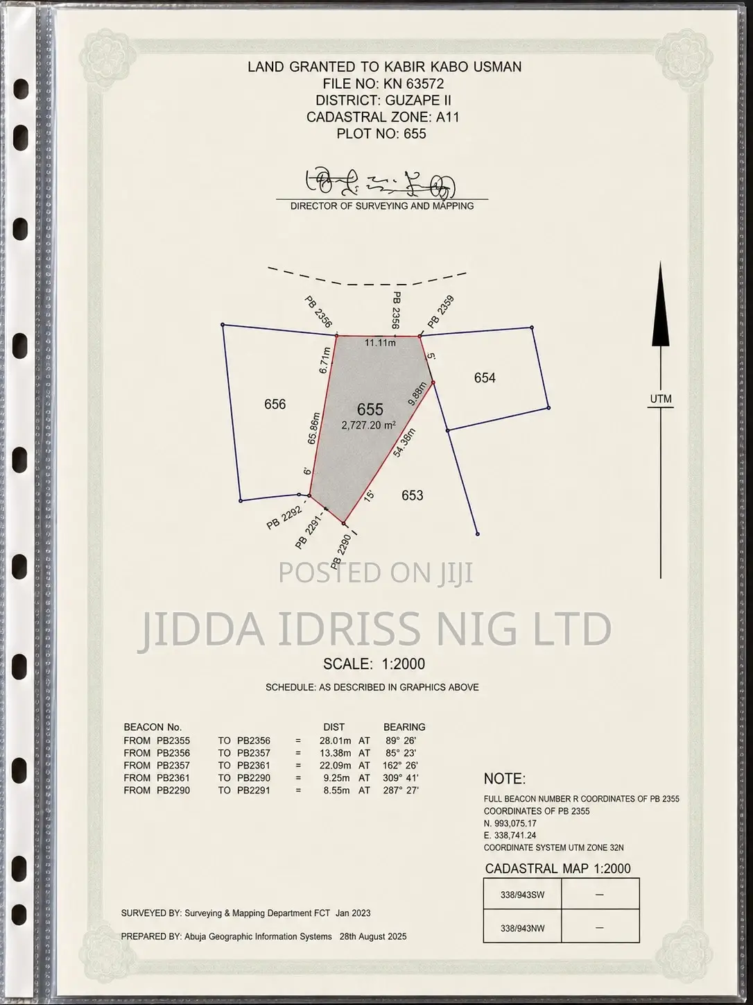 Prime Guzape Ii Residential Plot for Sale – 2,727sqm in Guzape District